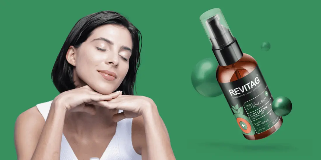 Before and after photos showing skin tag removal with ReviTag.